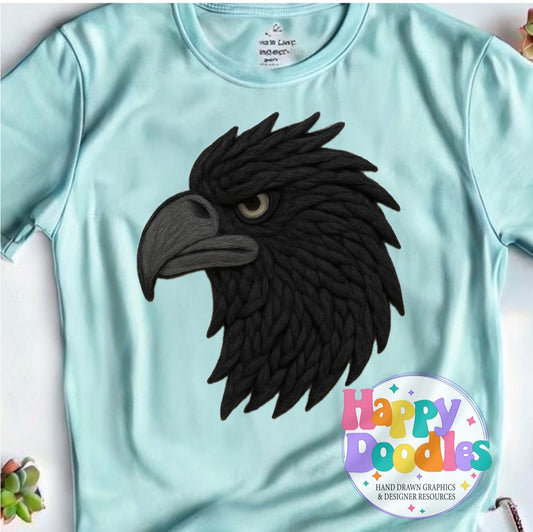 Raven Yarn Mascot Printable PNG Download - Happy Doodles Designs