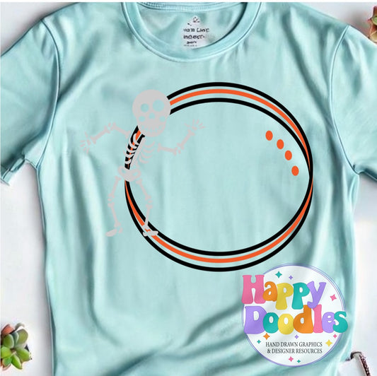 Skeleton Monogram Frame SVG | DIY Monogram Frame SVG Cut File - Happy Doodles Designs