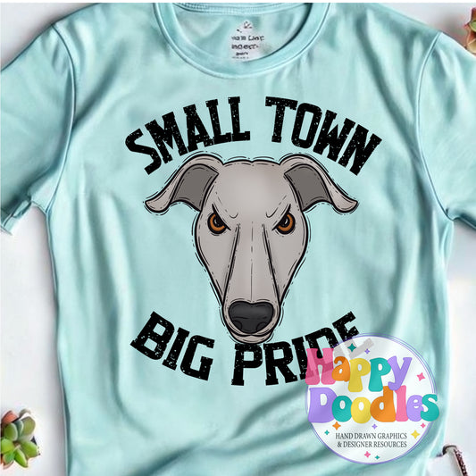Small Town Big Pride Greyhounds DIY Printable PNG - Happy Doodles Designs