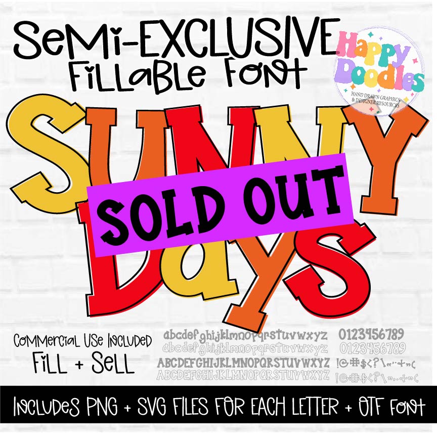 Semi-Exclusive Sunny Days Font - Happy Doodles Designs