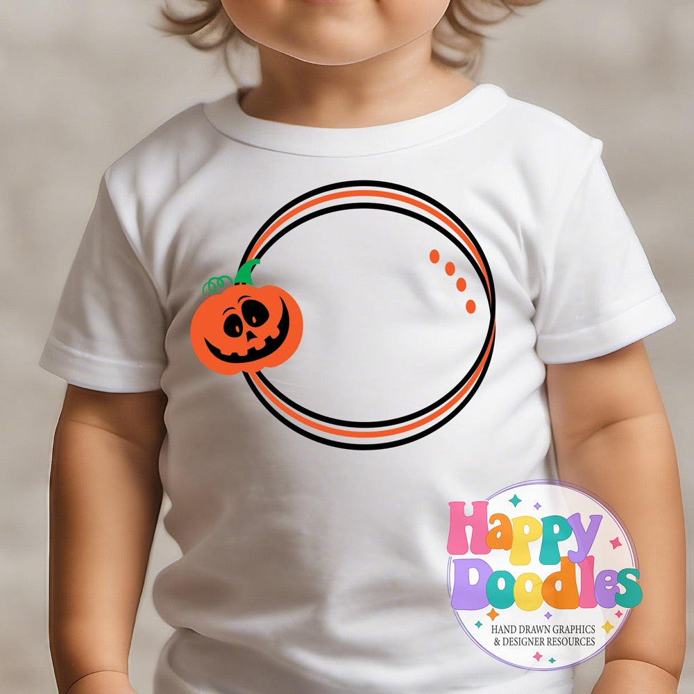 Jackolantern2 Monogram Frame SVG | Festive Monogram Frame Design