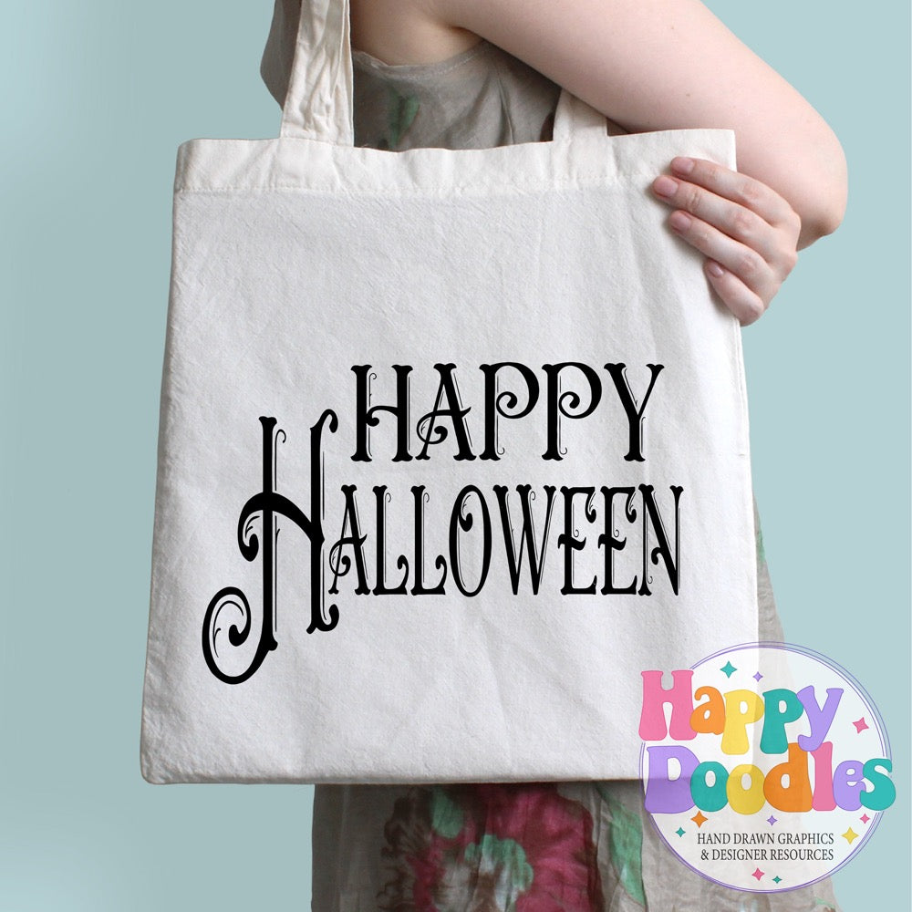 Halloween Sign Happy Halloween SVG | Festive Door Sign SVG for Crafts