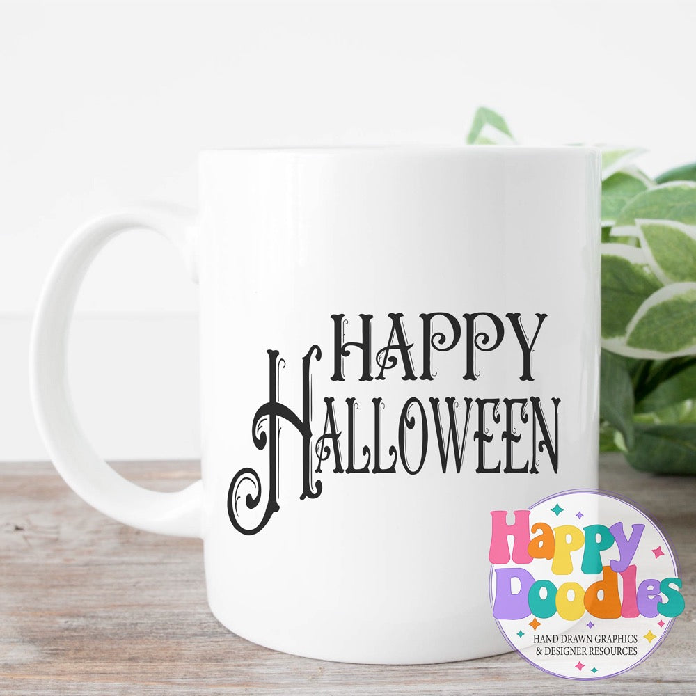 Halloween Sign Happy Halloween SVG | Festive Door Sign SVG for Crafts