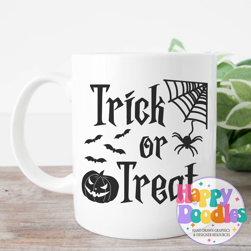 Halloween Sign Trick or Treat SVG | Whimsical Porch/Wall Sign Design