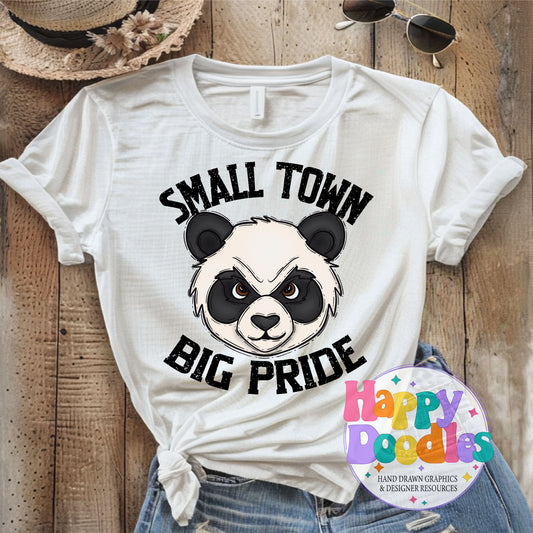 Small Town Big Pride Pandas Printable PNG Download - Happy Doodles Designs