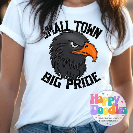 Small Town Big Pride Black Hawks Printable PNG for Sublimation - Happy Doodles Designs