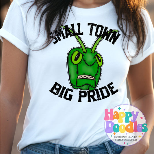 Small Town Big Pride Grasshoppers Printable PNG Design - Happy Doodles Designs