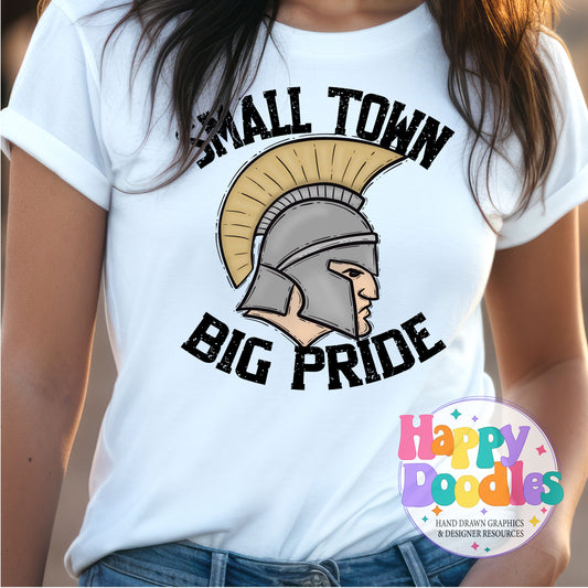 Small Town Big Pride Trojans T-Shirt Printable PNG - Happy Doodles Designs