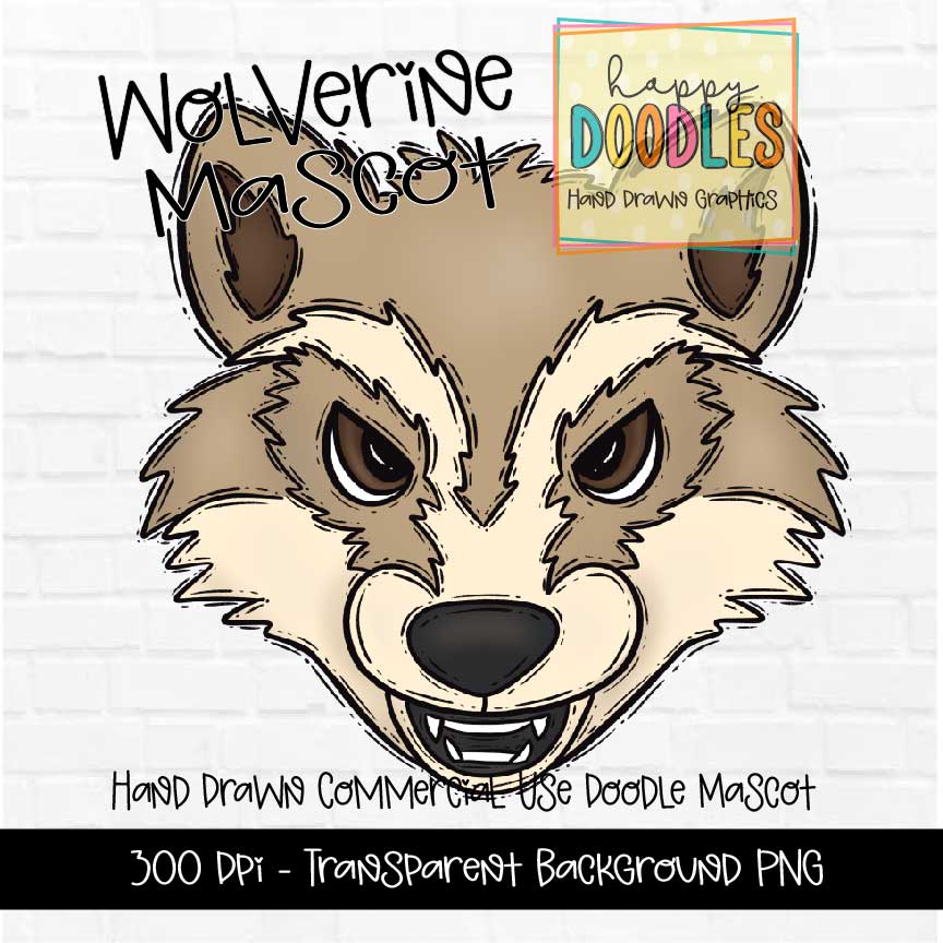 Wolverine Mascot Graphics 2023 - Happy Doodles Designs
