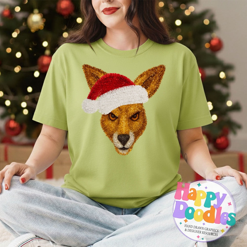 Faux Tinsel Kangaroo Mascot Printable PNG