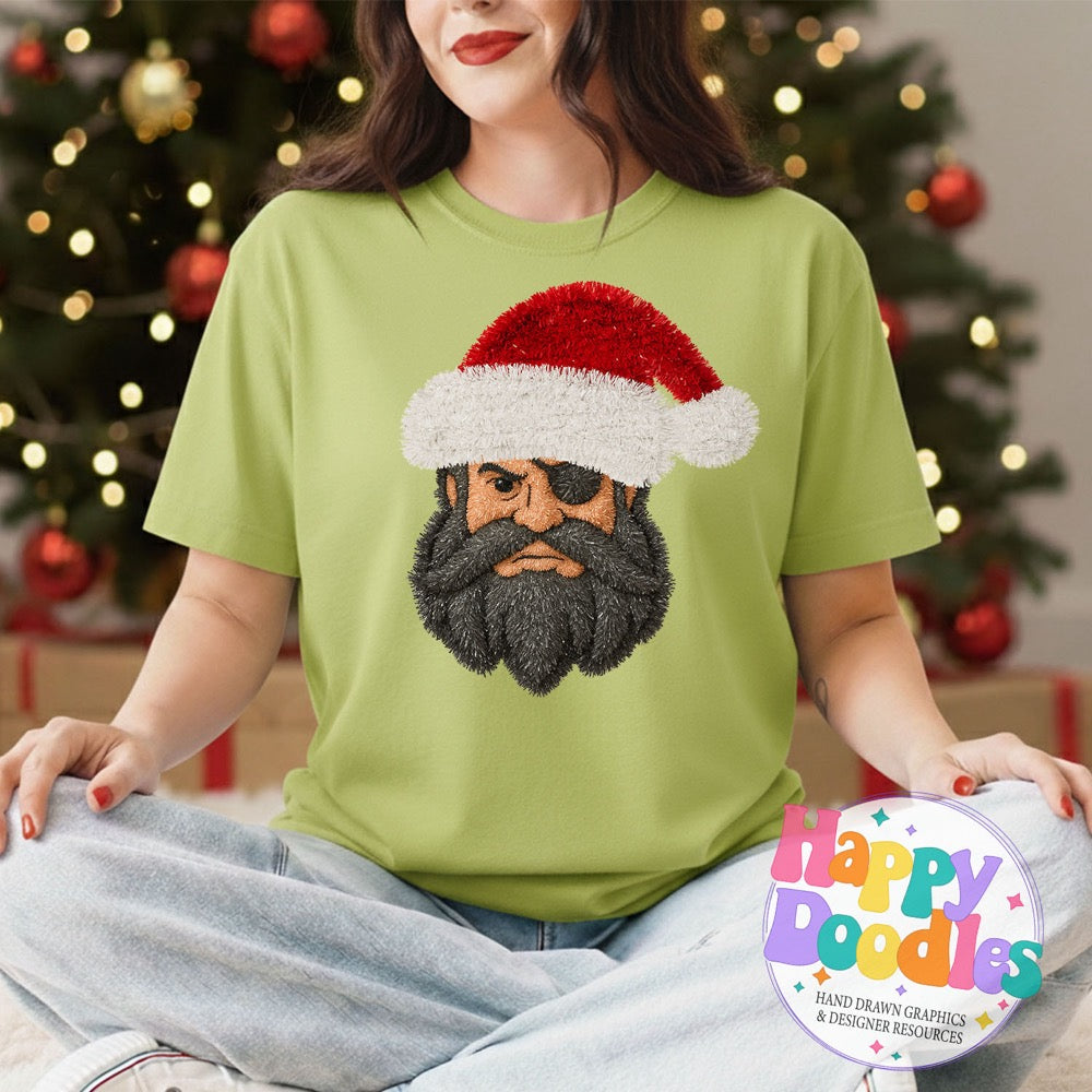 Faux Tinsel Pirate Mascot Printable PNG