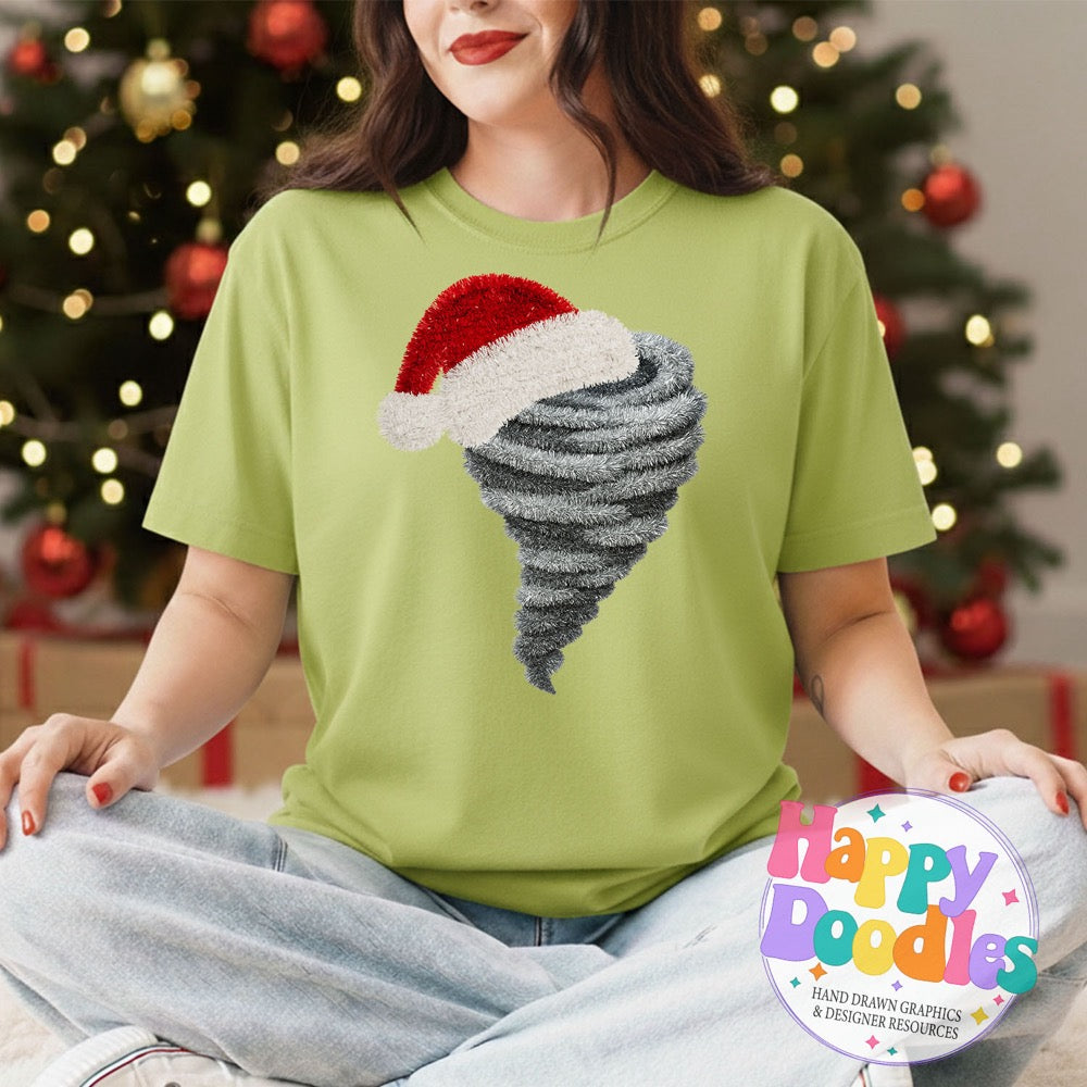 Tornado Faux Tinsel Christmas Mascot Printable PNG