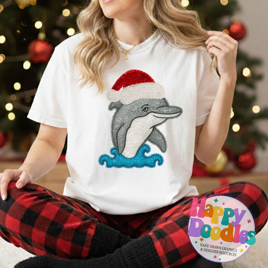 Dolphin Faux Tinsel Mascot Printable PNG Clipart
