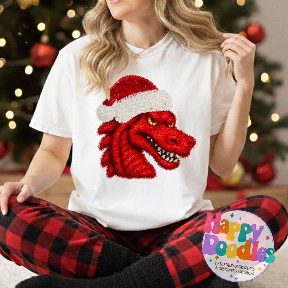 Faux Tinsel Dragon Mascot Printable PNG
