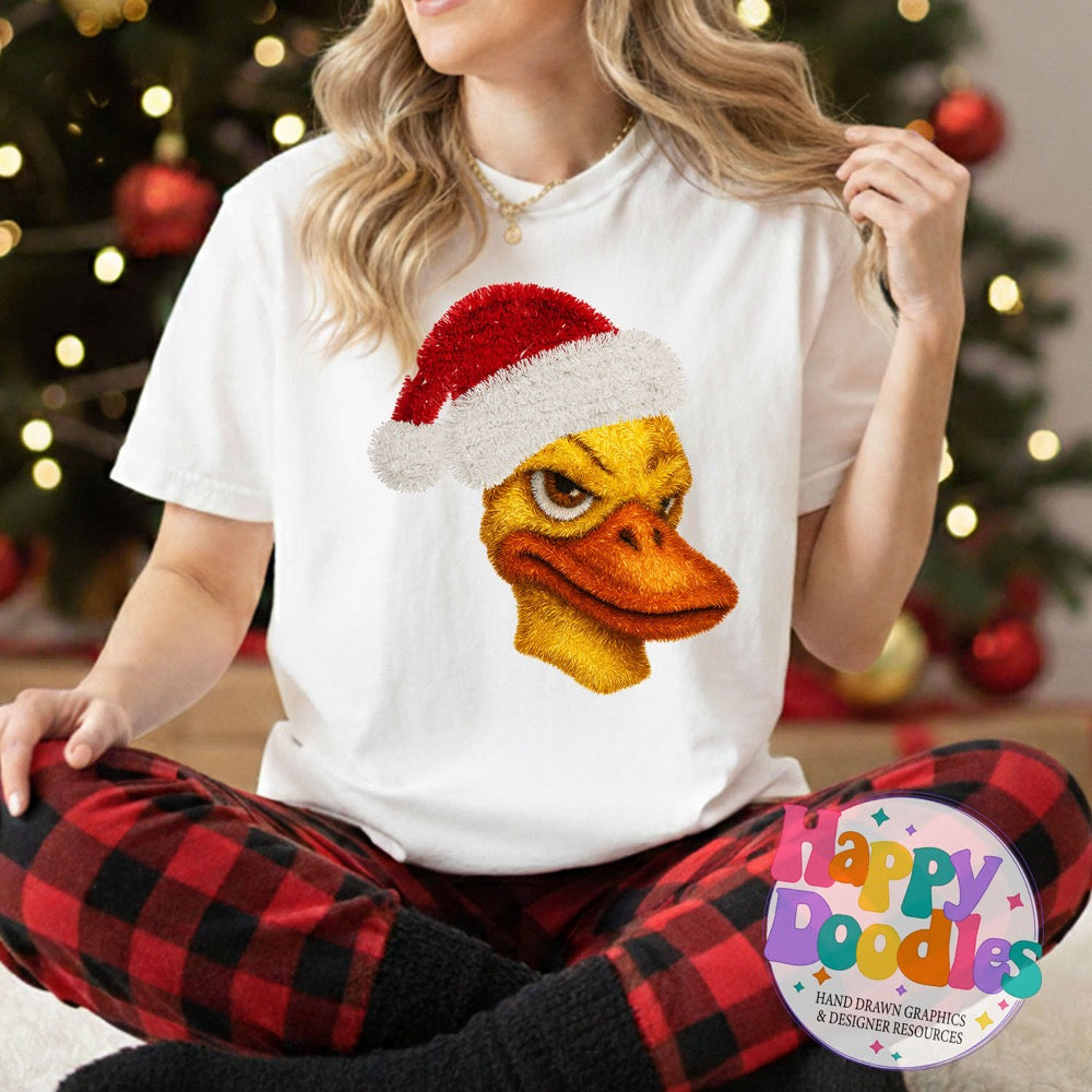 Duck Faux Tinsel Christmas Mascot Printable PNG