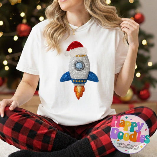 Tinsel Rocket Mascot Printable PNG