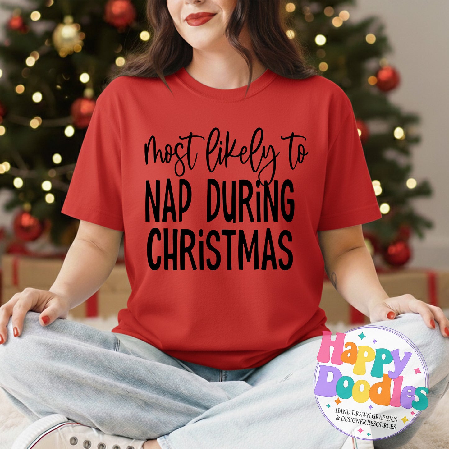 Most Likely Nap Christmas SVG | Christmas Shirt SVG Cut File - Happy Doodles Designs
