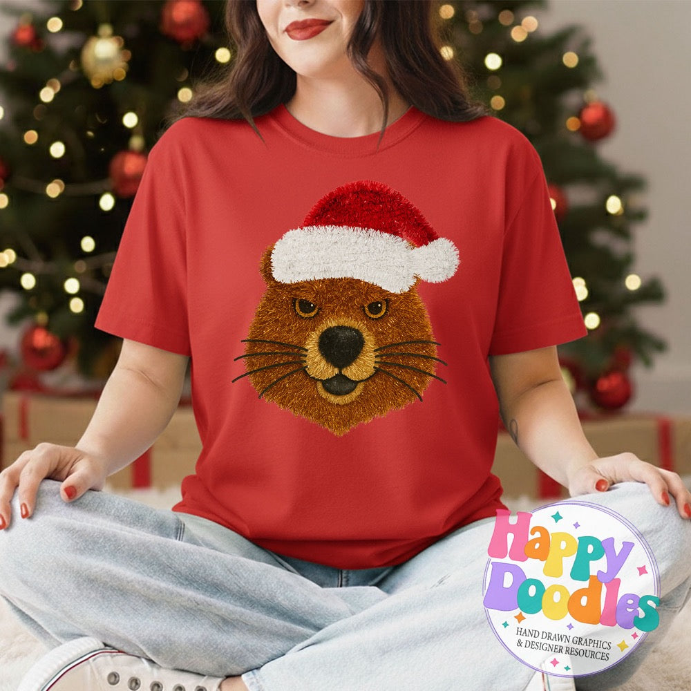 Faux Tinsel Beaver Mascot Printable PNG