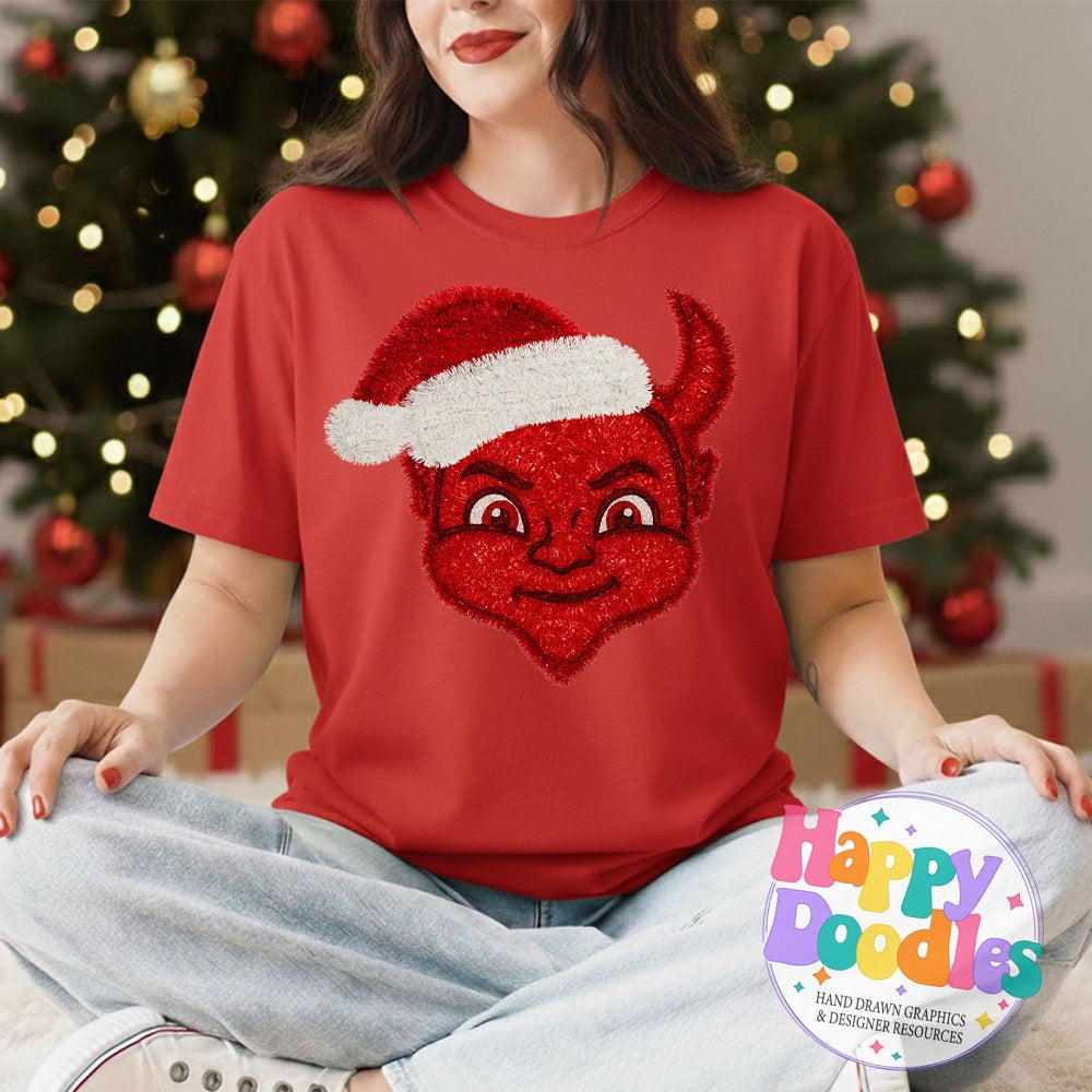 Faux Tinsel Devil Mascot Printable PNG