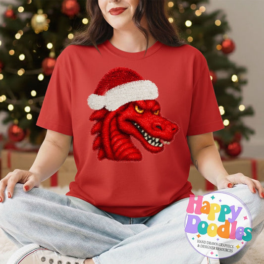 Faux Tinsel Dragon Mascot Printable PNG