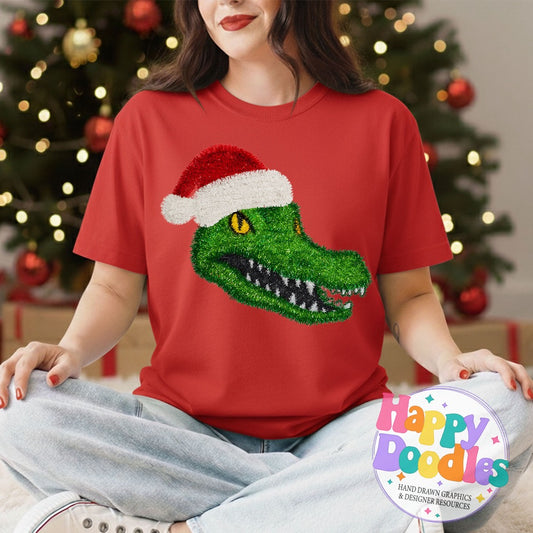 Faux Tinsel Gator Mascot Printable PNG
