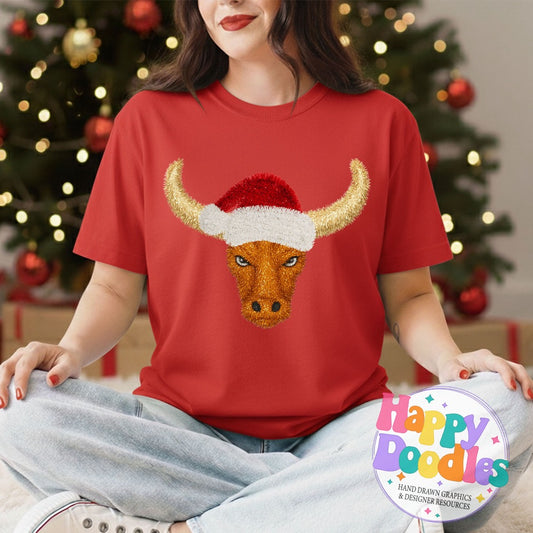 Longhorn Faux Tinsel Mascot Printable PNG Clipart