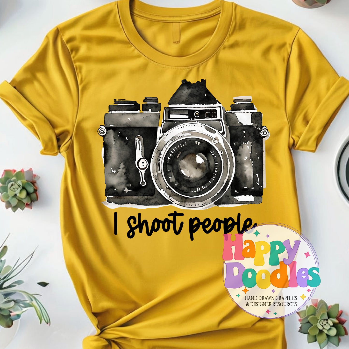 I Shoot People Photographer Printable PNG for Sublimation & Crafts - Happy Doodles Designs