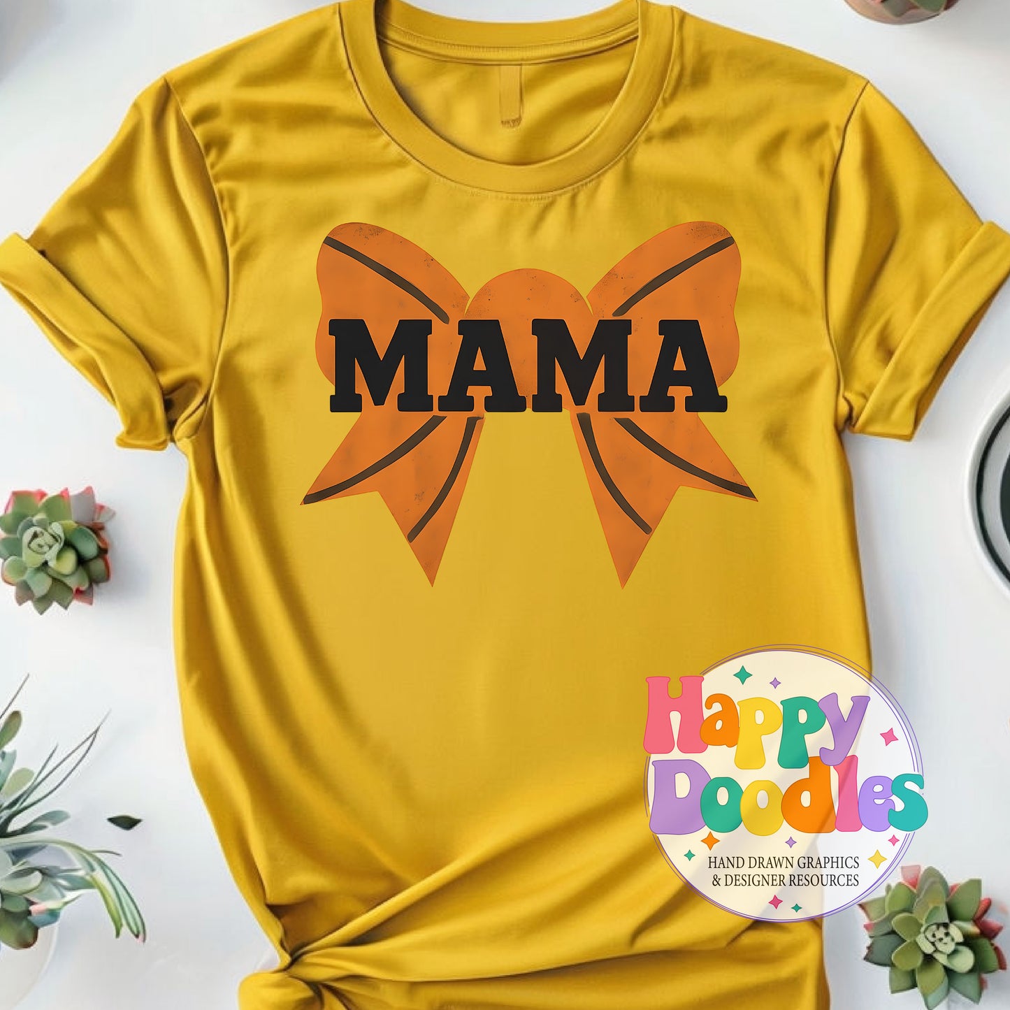 Basketball Mama Bow High Resolution Printable PNG - Happy Doodles Designs