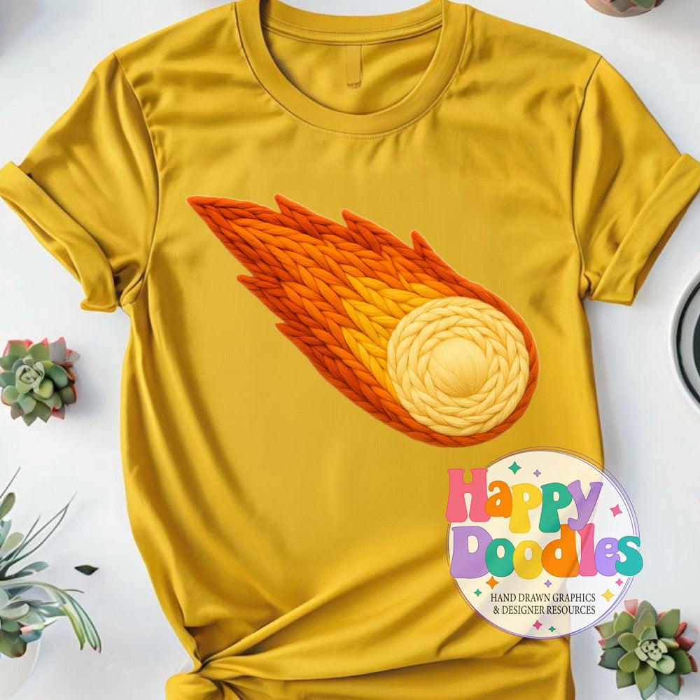 Comet Yarn Mascot Printable Mascot PNG - Happy Doodles Designs