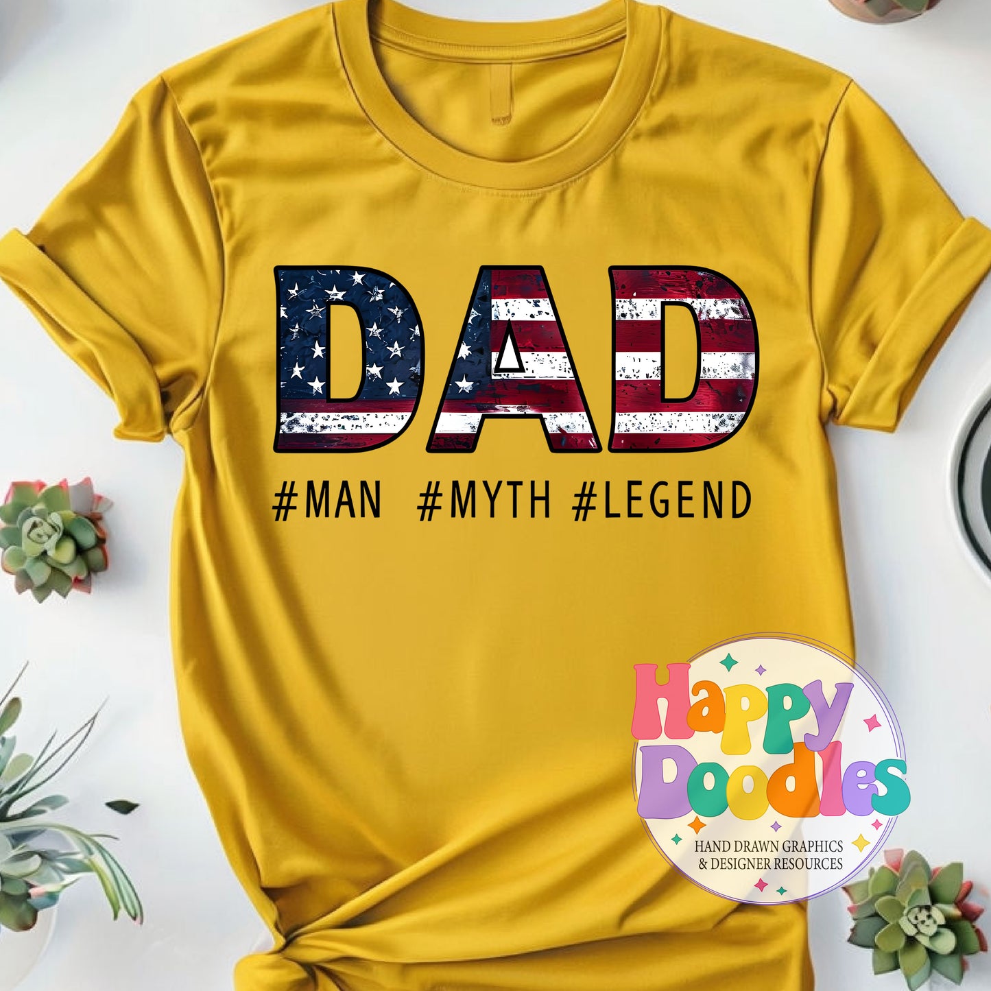 Dad Man Myth Legend T-Shirt Printable PNG Download - Happy Doodles Designs