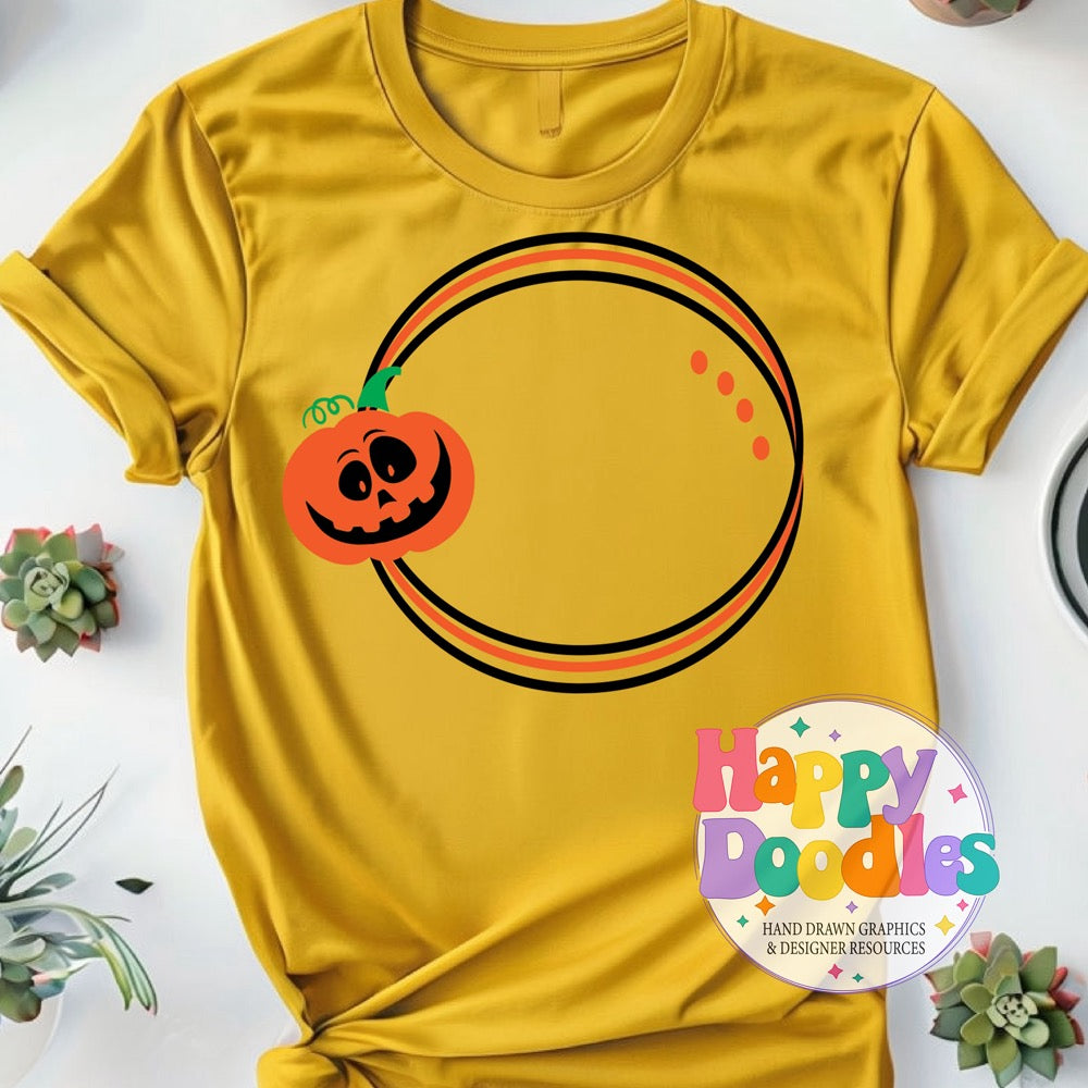 Jackolantern2 Monogram Frame SVG | Festive Monogram Frame Design