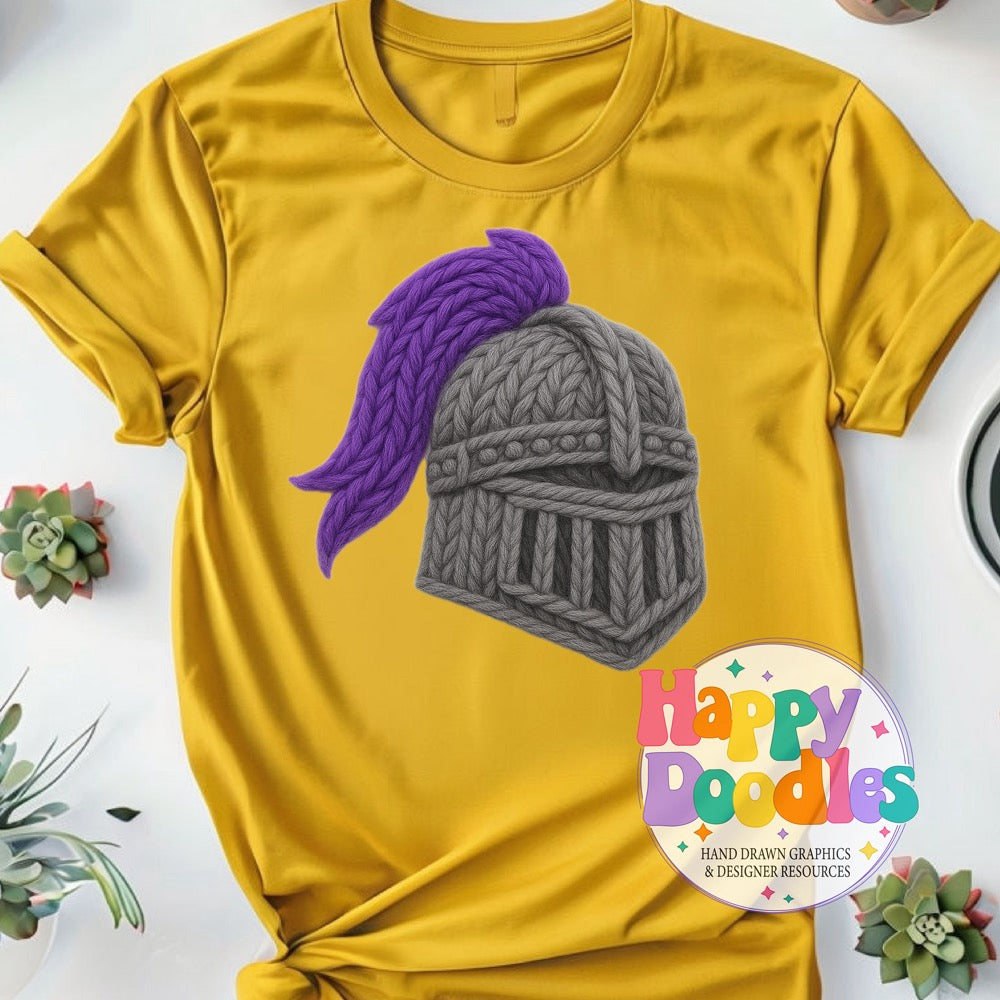 Knight Yarn Mascot Printable PNG Clipart - Happy Doodles Designs