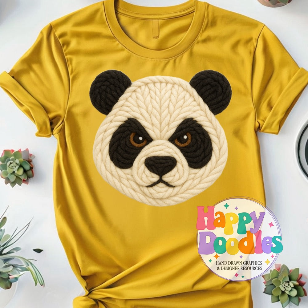 Panda Yarn Mascot Printable Mascot PNG - Happy Doodles Designs