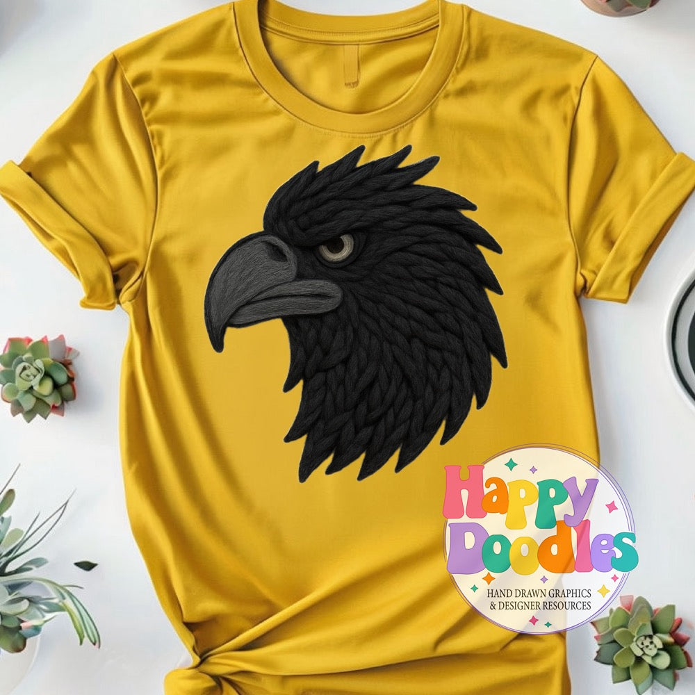 Raven Yarn Mascot Printable PNG Download - Happy Doodles Designs