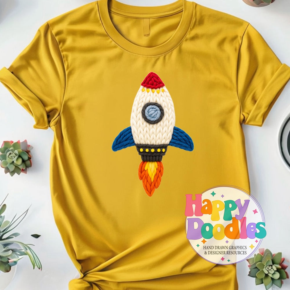 Rocket Yarn Mascot High Resolution PNG Clip Art - Happy Doodles Designs