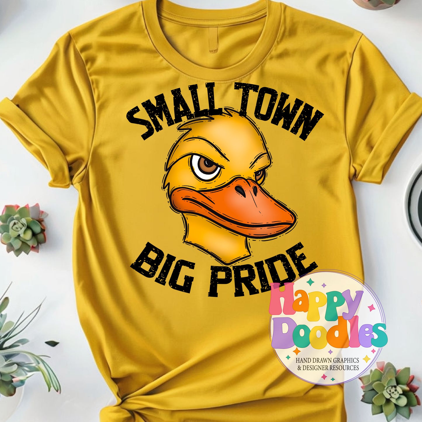 Small Town Big Pride Ducks T-Shirt Printable PNG - Happy Doodles Designs