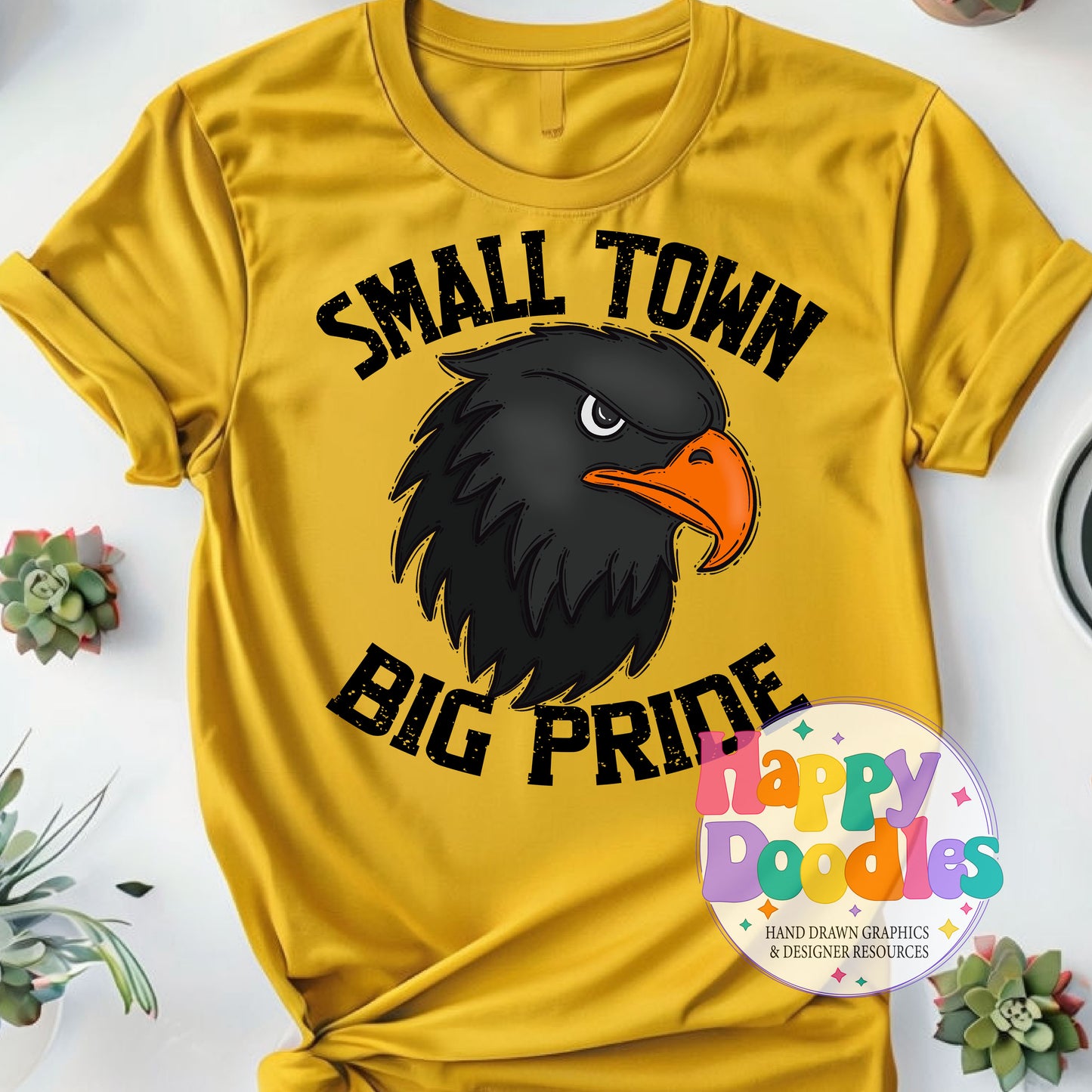 Small Town Big Pride Falcons T-Shirt Printable PNG - Happy Doodles Designs