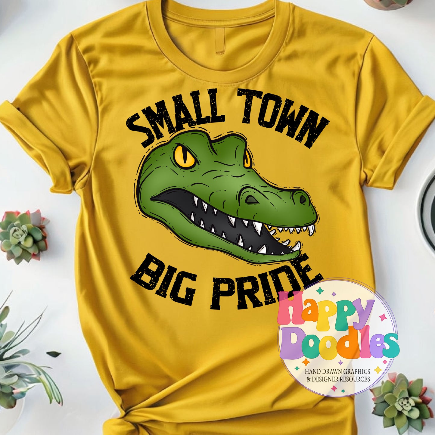 Small Town Big Pride Gators Printable PNG for Sublimation - Happy Doodles Designs