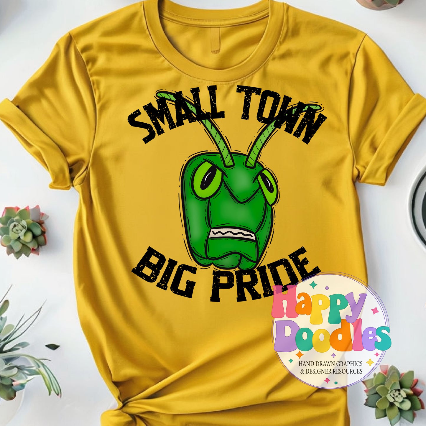 Small Town Big Pride Grasshoppers Printable PNG Design - Happy Doodles Designs