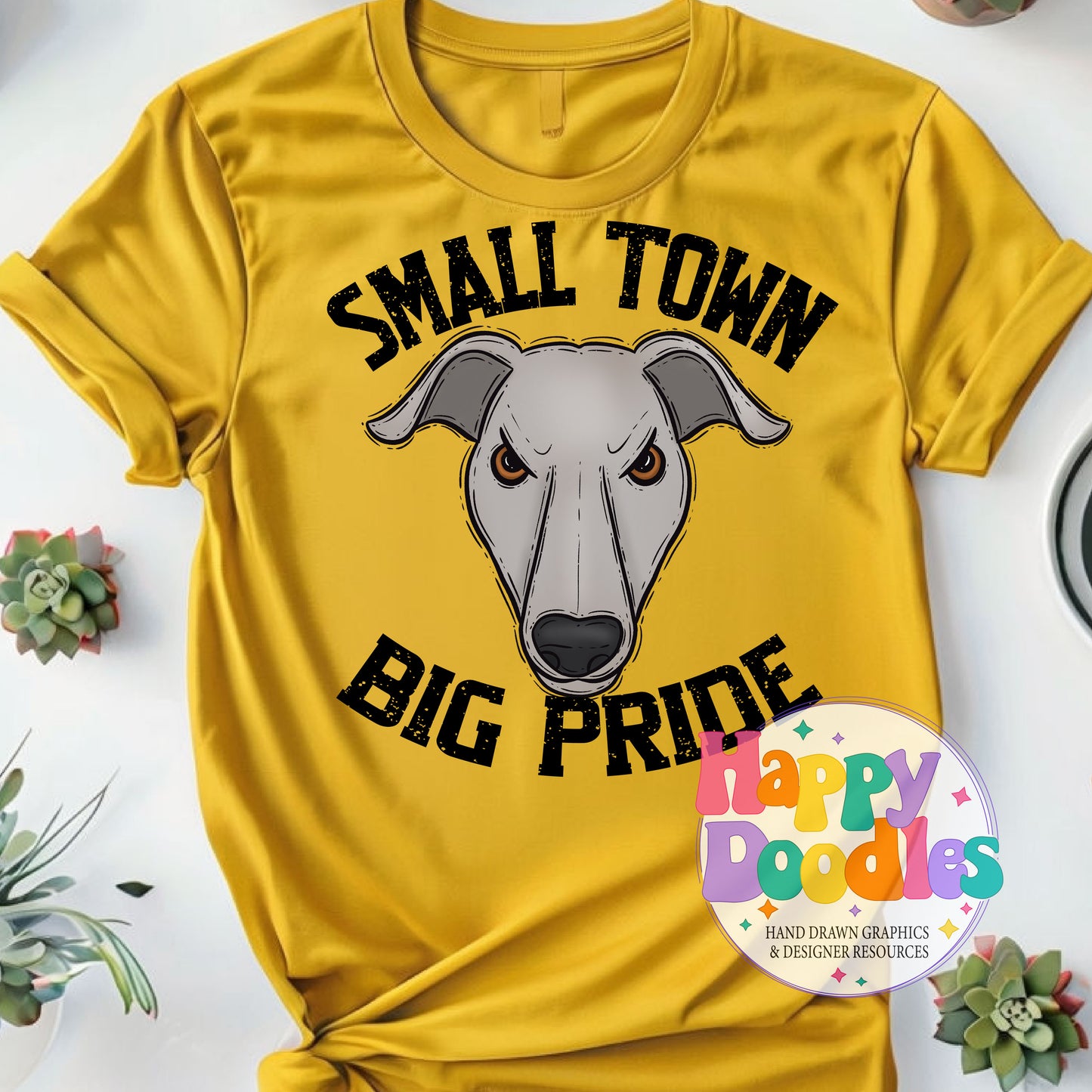 Small Town Big Pride Greyhounds DIY Printable PNG - Happy Doodles Designs