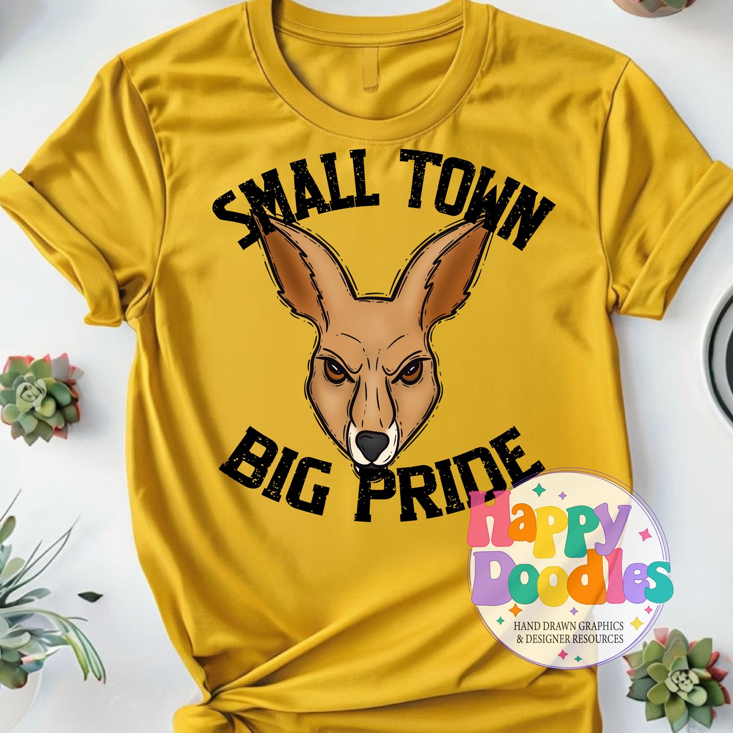 Small Town Big Pride Kangaroos Printable PNG for Sublimation - Happy Doodles Designs