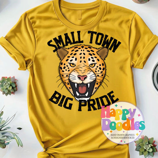 Small Town Big Pride Leopards T-Shirt Printable PNG - Happy Doodles Designs