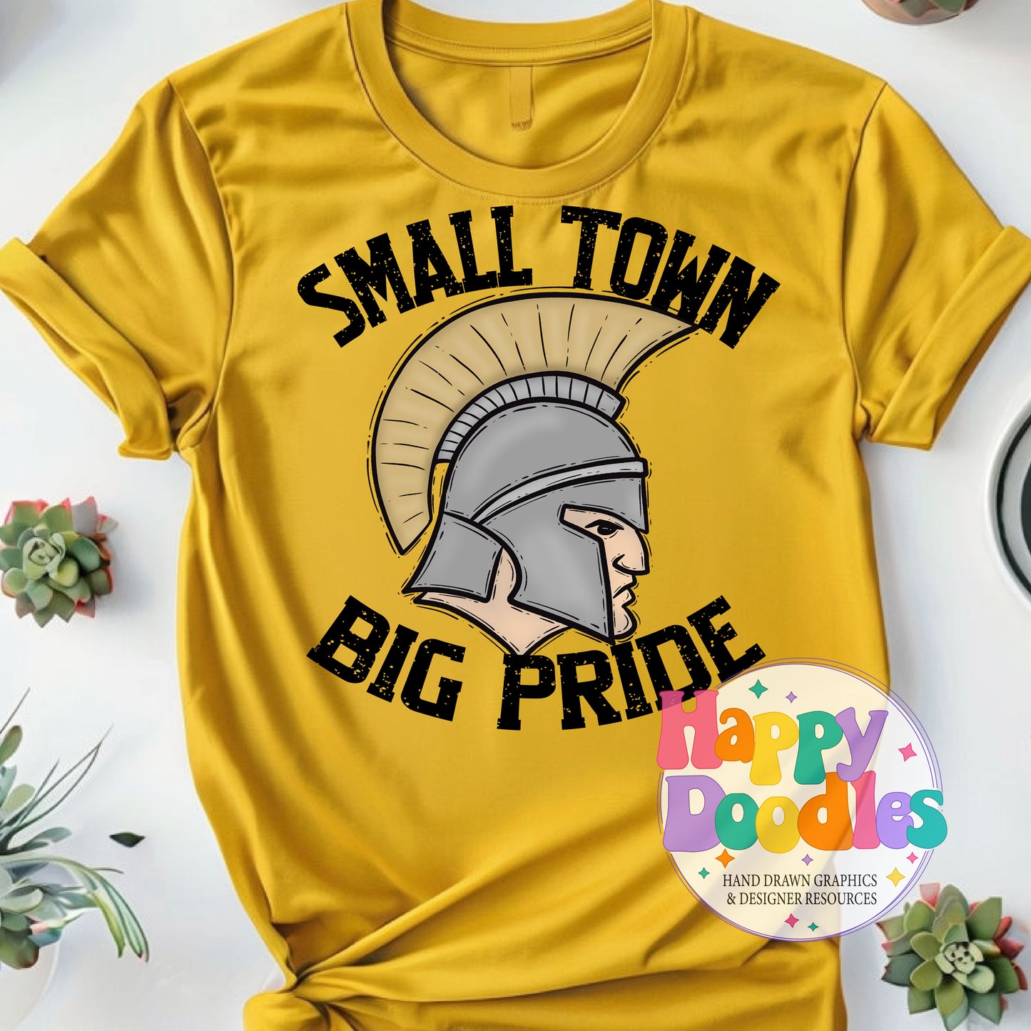 Small Town Big Pride Trojans T-Shirt Printable PNG - Happy Doodles Designs