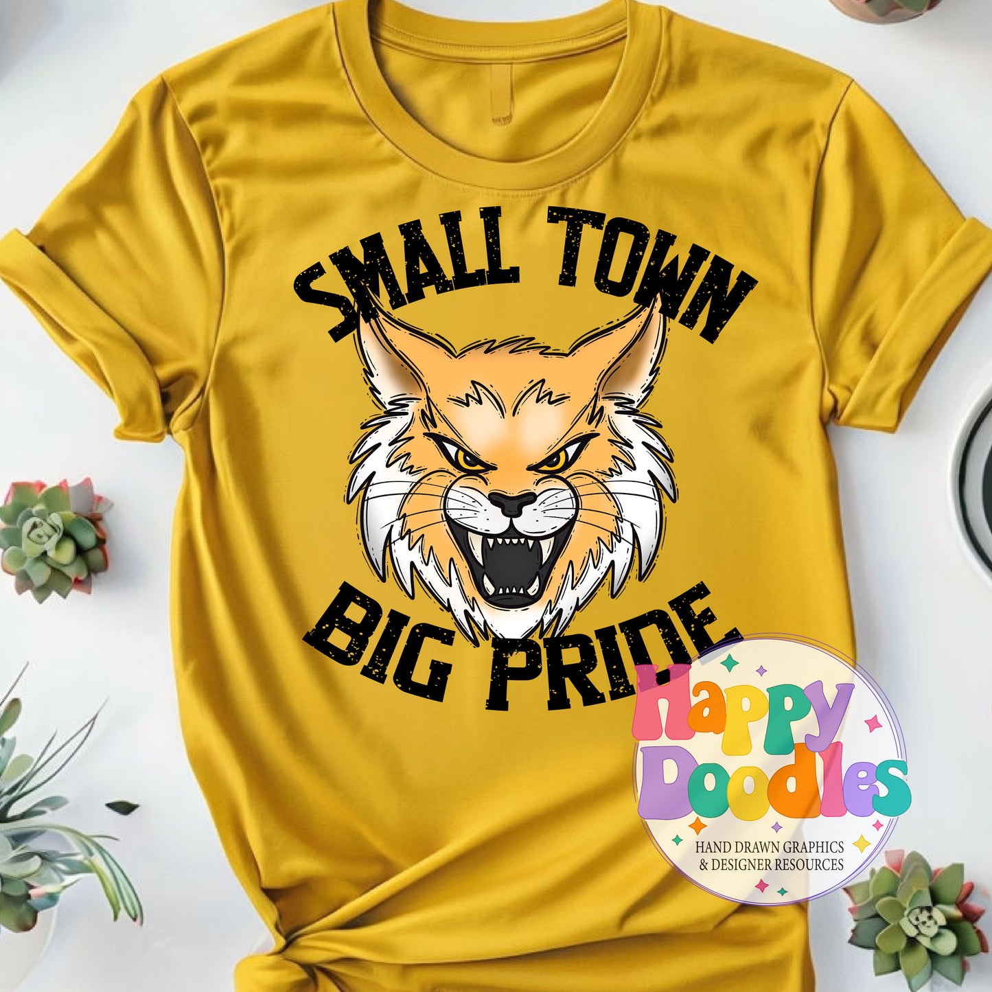Small Town Big Pride Wildcats Printable PNG Design - Happy Doodles Designs