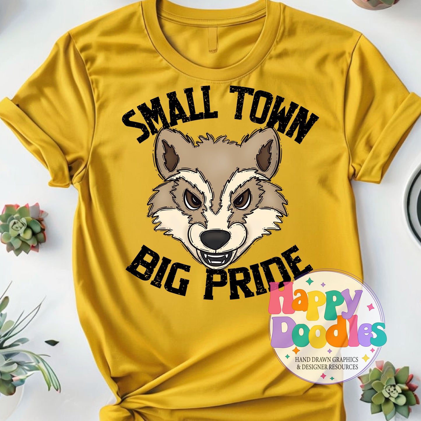 Small Town Big Pride Wolverine DIY Printable PNG - Happy Doodles Designs