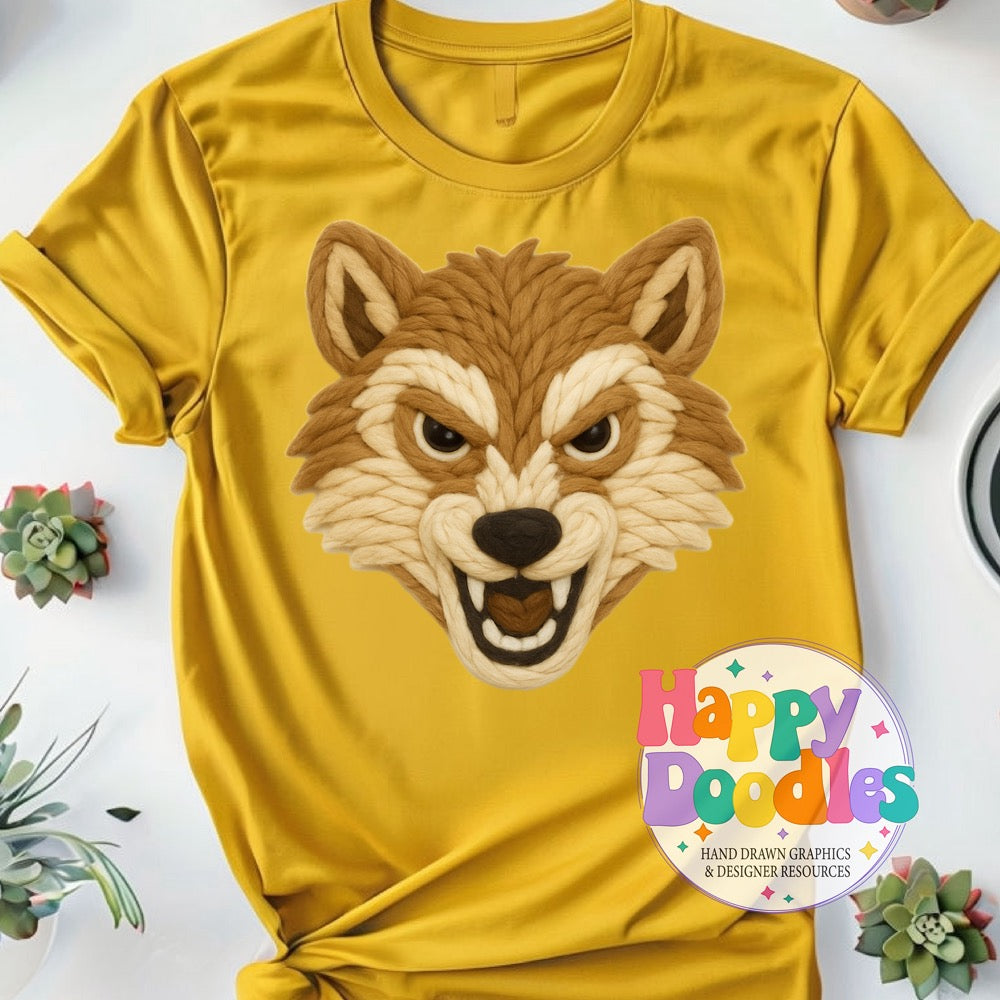 Wolverine Yarn Mascot Printable PNG Clipart - Happy Doodles Designs