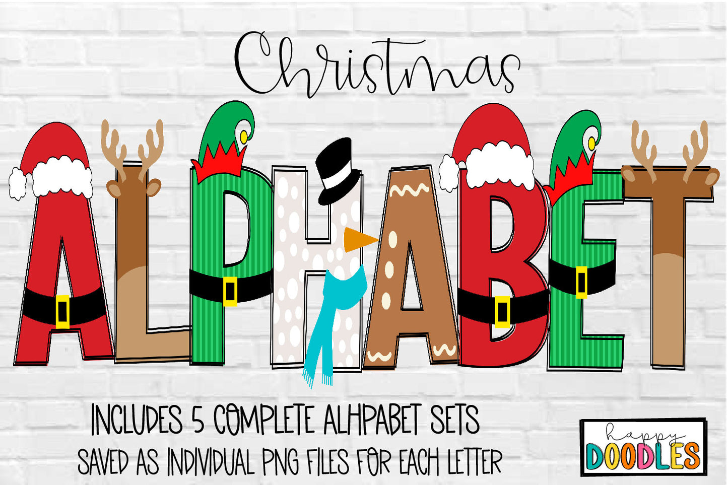 Christmas Alpha Set - Full Alphabet - Sublimation Letters