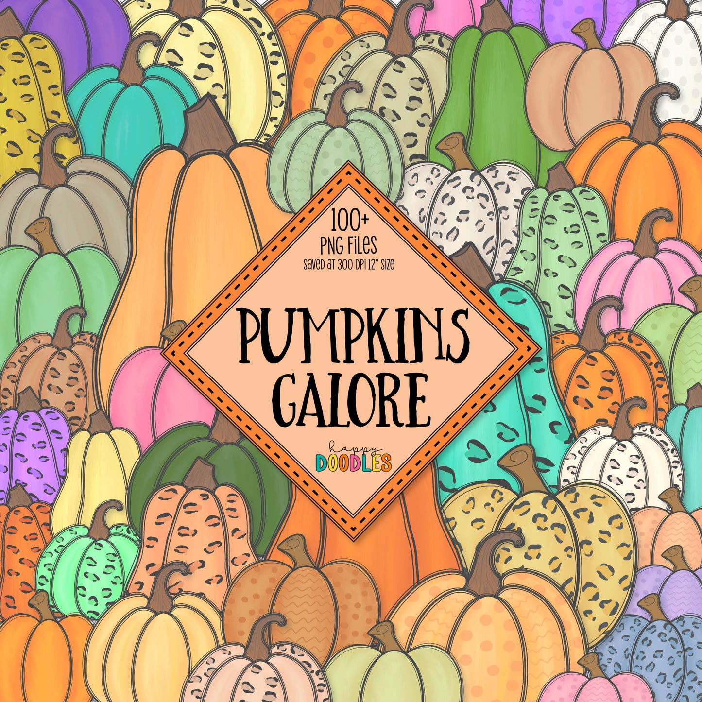 Patterned Pumpkins Clipart Bundle
