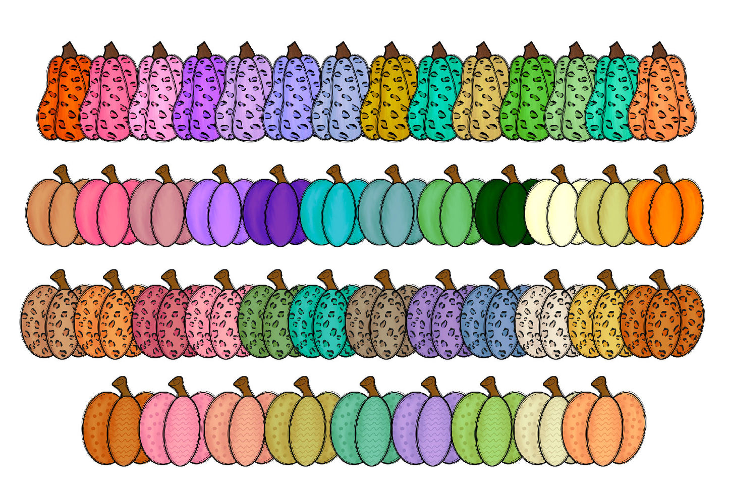 Patterned Pumpkins Clipart Bundle