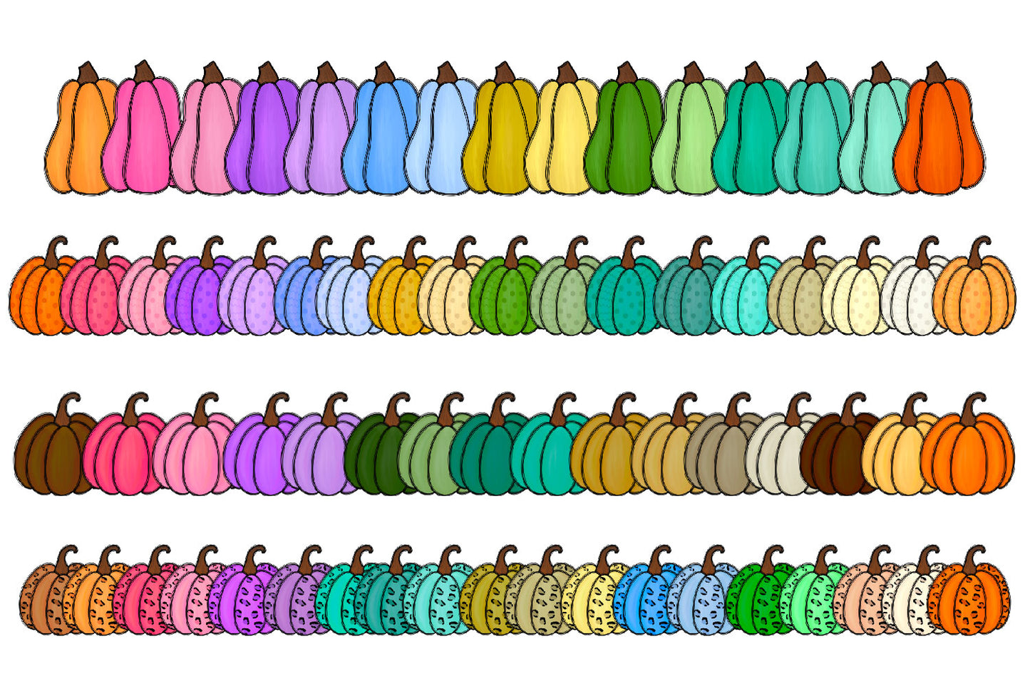 Patterned Pumpkins Clipart Bundle